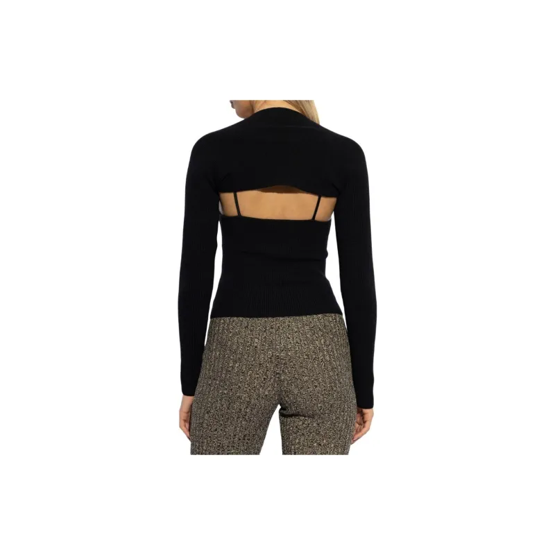 Blumarine Lace panel Knitted Top-3