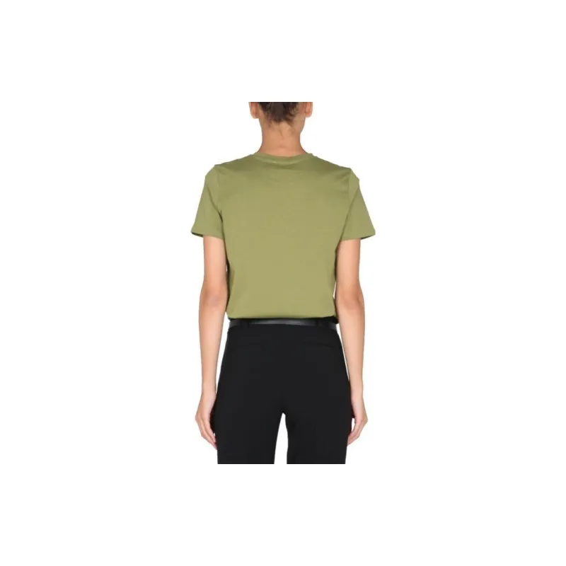 BALMAIN Printed T Shirt 'Khaki Fonce/Noir'-3