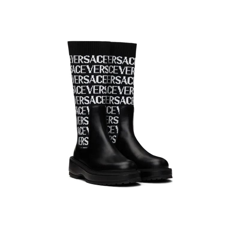 VERSACE Crew Knee-high Boots Black Kids'-2