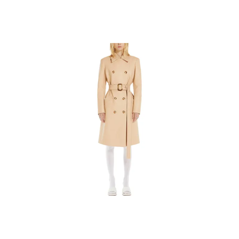 SportMax Leather Trench Coat-1