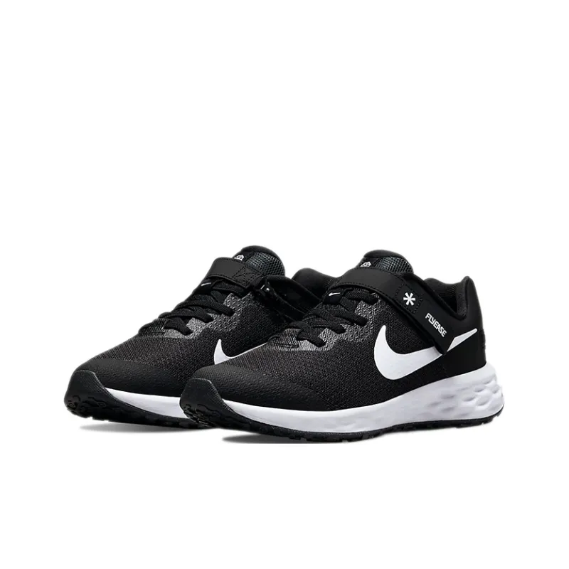 Nike REVOLUTION 6 Low Top Kids' Running Shoes Black White Teenagers-2