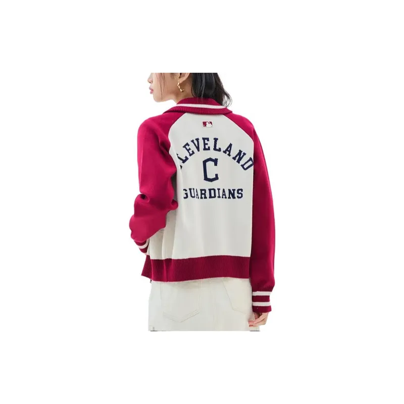 MLB Varsity Cardigan Cleveland Guardians Knitwear Women's Multicolor-4