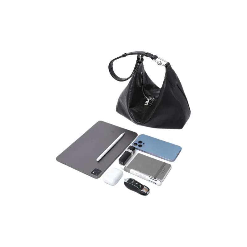 FION Vegetable Tanned Cow Leather Shoulder Bag Regular Women's Multicolor-4