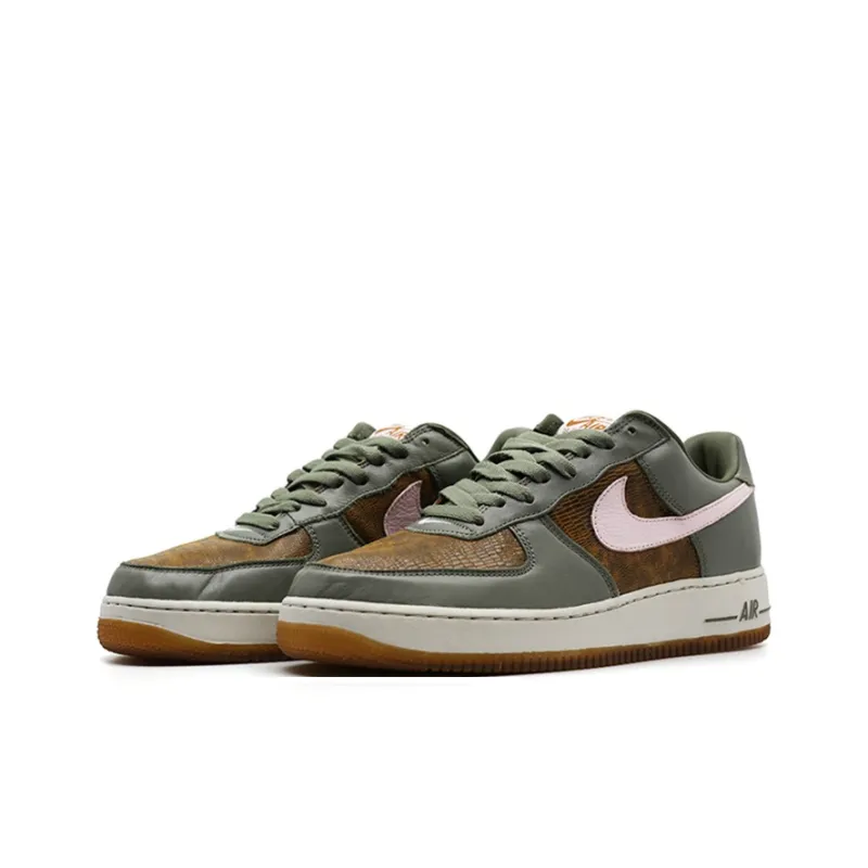 Nike Air Force 1 Premium Anti-Slip Wear-Resistant Low-Top Skateboard Shoes Women's Olive Green-2