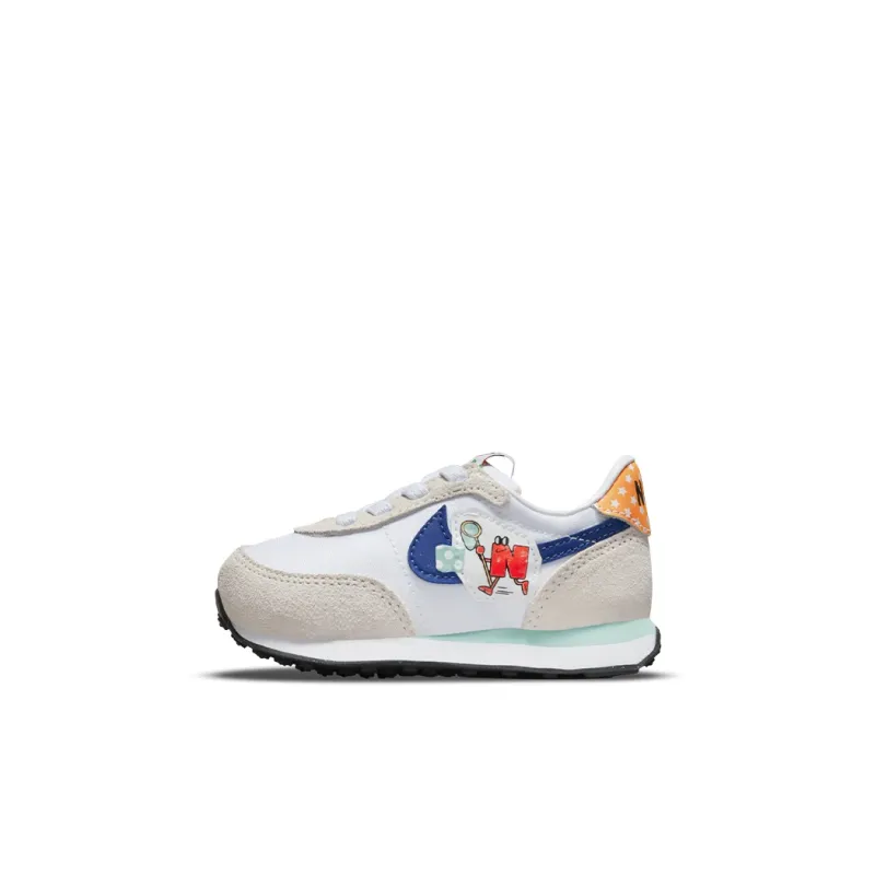 Nike Waffle Trainer 2 Breathable Low Top Sports Casual Shoes Blue White Gray Infant And Toddler-0