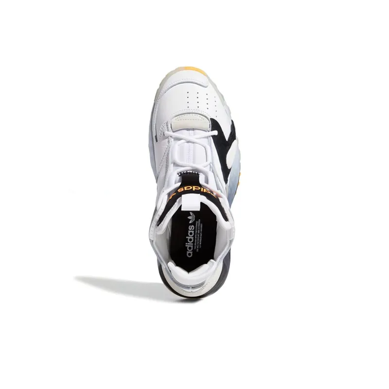Adidas Originals J Anti Slip Wear Resistant Low Top Children's Basketball Shoes Gray White Teenagers-3