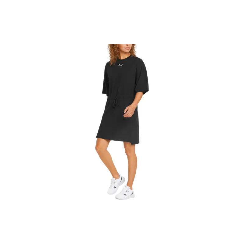 PUMA Short Sleeved Dresses Women's Black-4