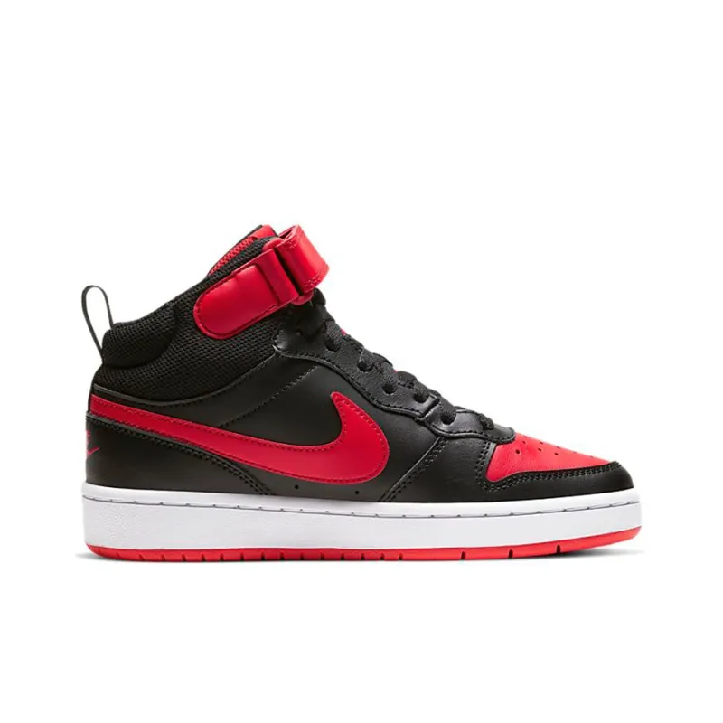 Nike Court Borough Mid 2 Black University Red GS-1