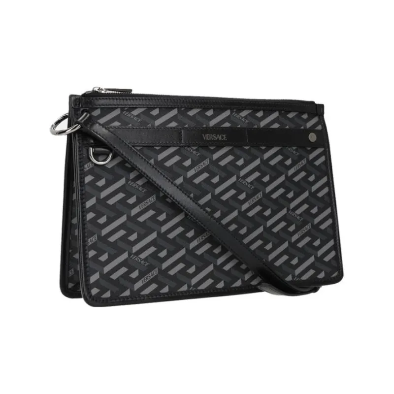 VERSACE Shi Miaomiao Clutch Wallet Coin Purse Briefcase Unisex Black-1
