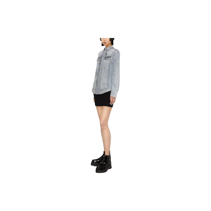 BALMAIN Denim Jackets Women's Blue-3