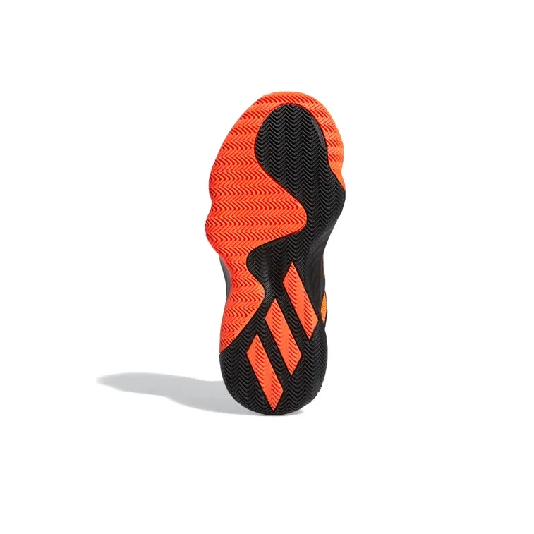 Adidas D.O.N. Issue #1 J Cushioning Wear-Resistant Low-Top Basketball Shoes Black Orange Teenagers-5