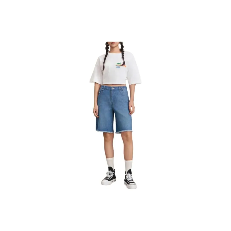 Converse Denim Shorts Women's Blue-2