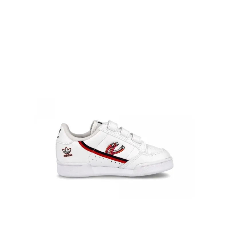Adidas Originals Continental 80 Cf Low-Top Skateboard Shoes White Red Infant And Toddler-1