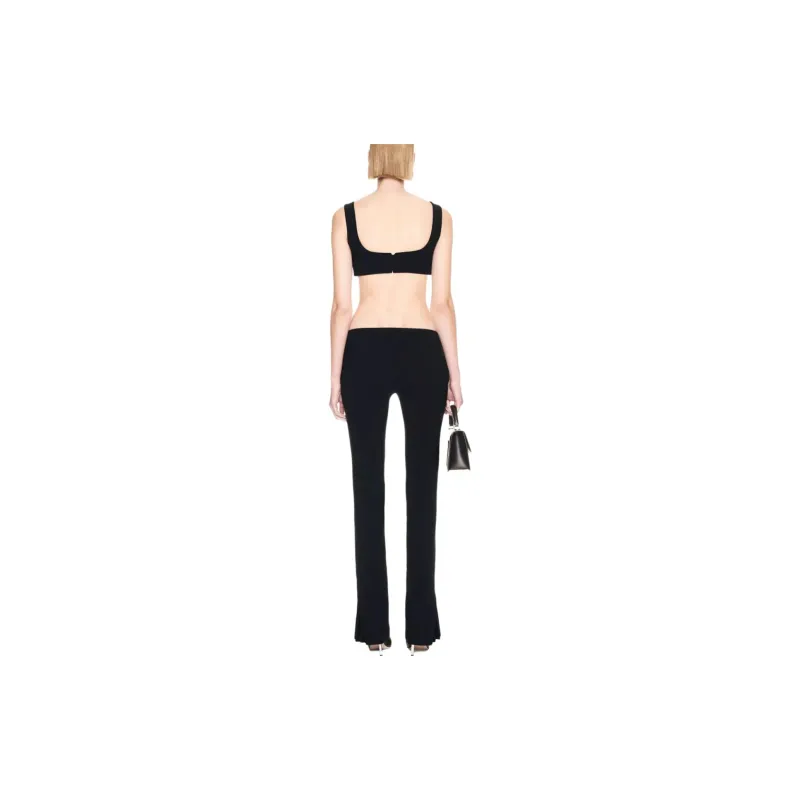 OFF-WHITE Belted Flared Virgin-wool Trousers-1