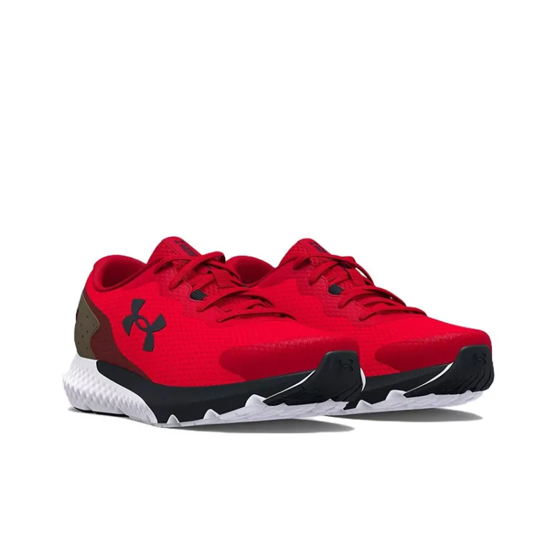 Under Armour Charged Rogue 3 Cushioned Slip Resistant Abrasion Resistant Low Top Kids' Running Shoes Red Teenagers-2