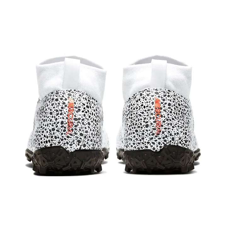 Nike Jr. Mercurial Superfly 7 Academy CR7 Safari TF Turf 'Black White Orange'-4
