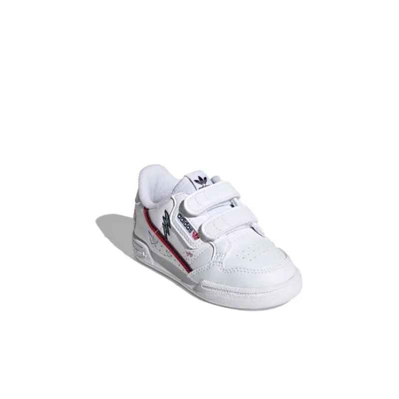 Adidas Originals Continental 80 Cf Low-Top Skateboard Shoes White Red Infant And Toddler-2
