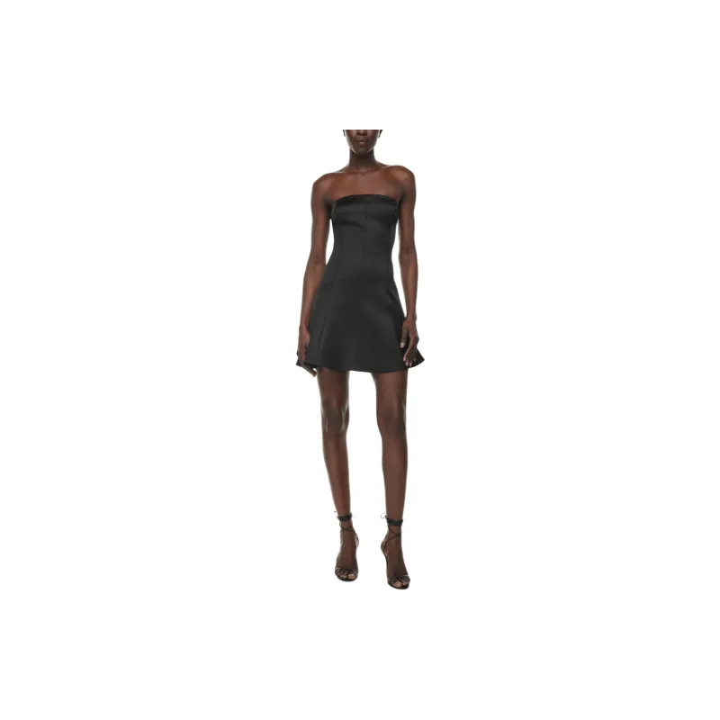 ARITZIA Ten Interest Satin Dress Sleeveless Dress Women's BLACK/Black-2