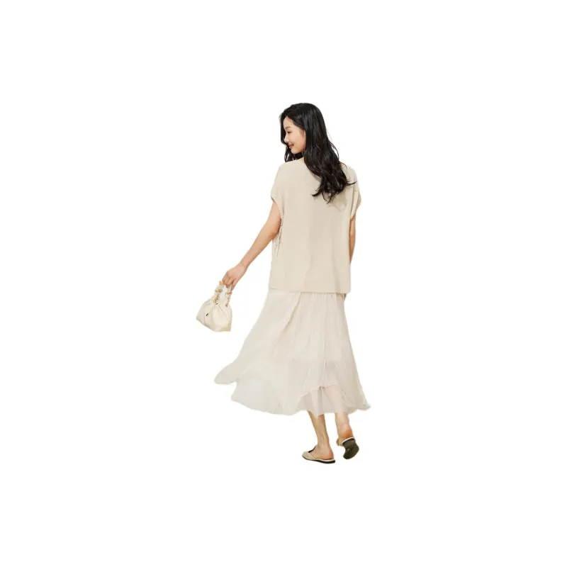 Fragment T Shirts Women's Khaki-1