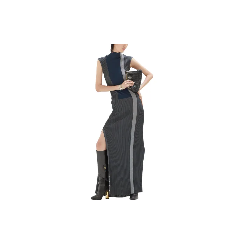 FENDI Ribbed-Knit Sleeveless Dress-2
