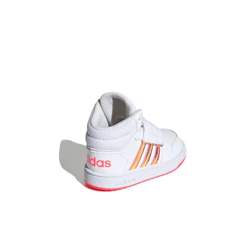 Adidas Neo Hoops 2.0 Mid Slip Resistant Mid Top Skateboard Shoes White Pink Infant And Toddler-3