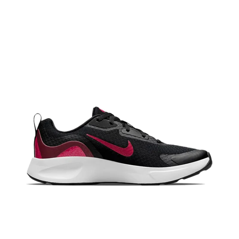 Nike Wearallday Low Top Running Shoes Black Red Teenagers-1