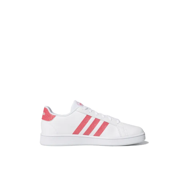Adidas Grand Court White Real Pink Kids-1