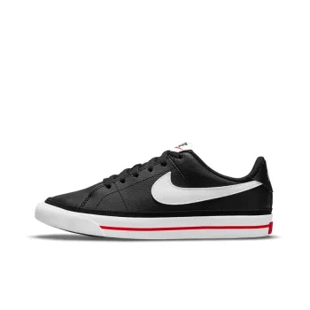 Nike Court Legacy Anti-Slip Wear-Resistant Low-Top Kids' Skateboarding Shoes Black White Teenagers