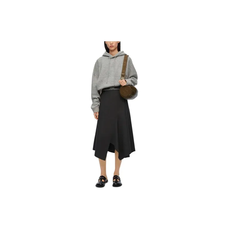 LOEWE Draped Hoodie Light Grey-2
