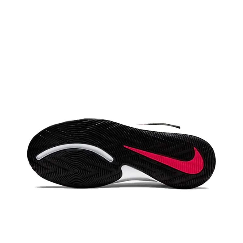 Nike Team Hustle D 9 FlyEase Mid Top Basketball Shoes Black Red Teenagers-4
