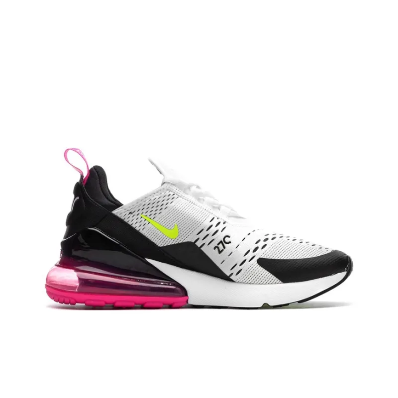 Nike Air Max 270 White Black Laser Fuchsia Volt GS-1