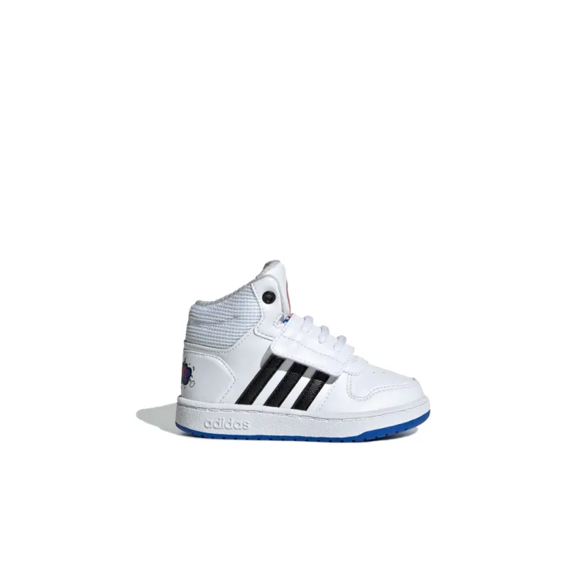 Adidas Neo Hoops 2.0 Mid Top Toddler Shoes White Black Blue Infant And Toddler-1