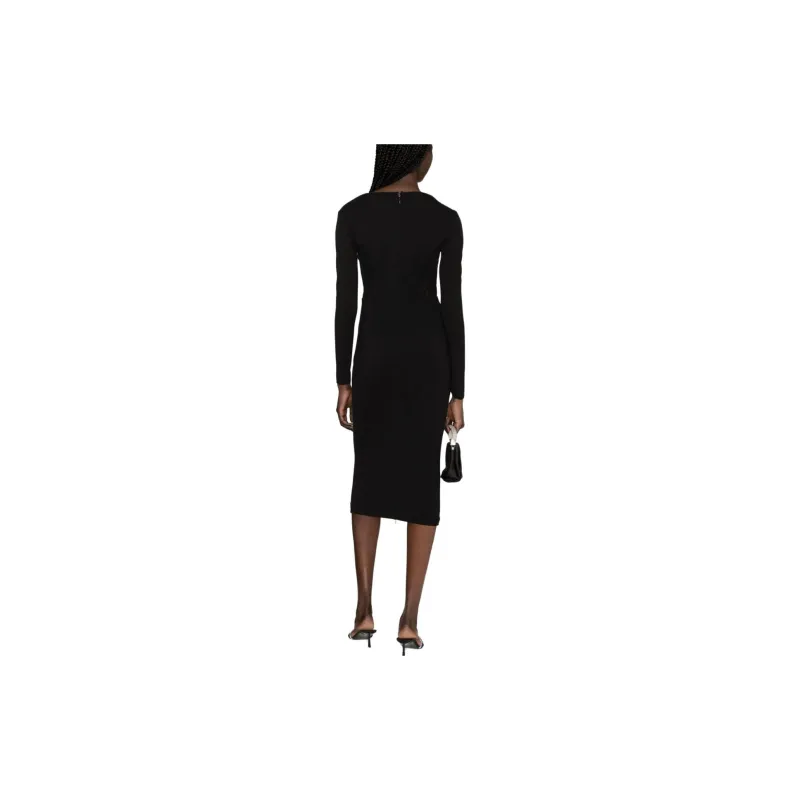 PINKO Long Sleeved Midi Corset Dress-2