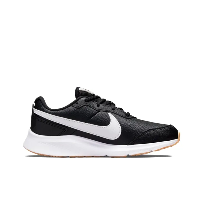Nike Varsity Leather Low Top Kids Lifestyle Shoes Black White Teenagers-1
