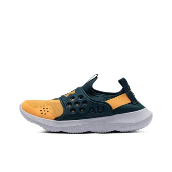 Under Armour Runplay Camo Anti Slip And Wear Resistant Breathable Low Top Kids' Running Shoes Blue Yellow Teenagers