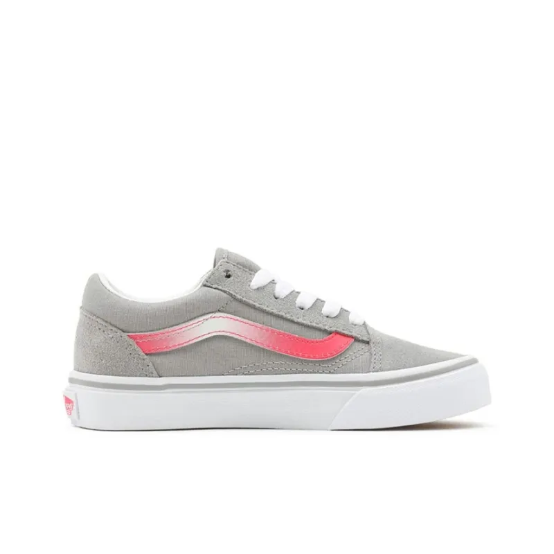 Vans Old Skool Low-Top Kids' Skateboarding Shoes Gray Pink Teenagers-1