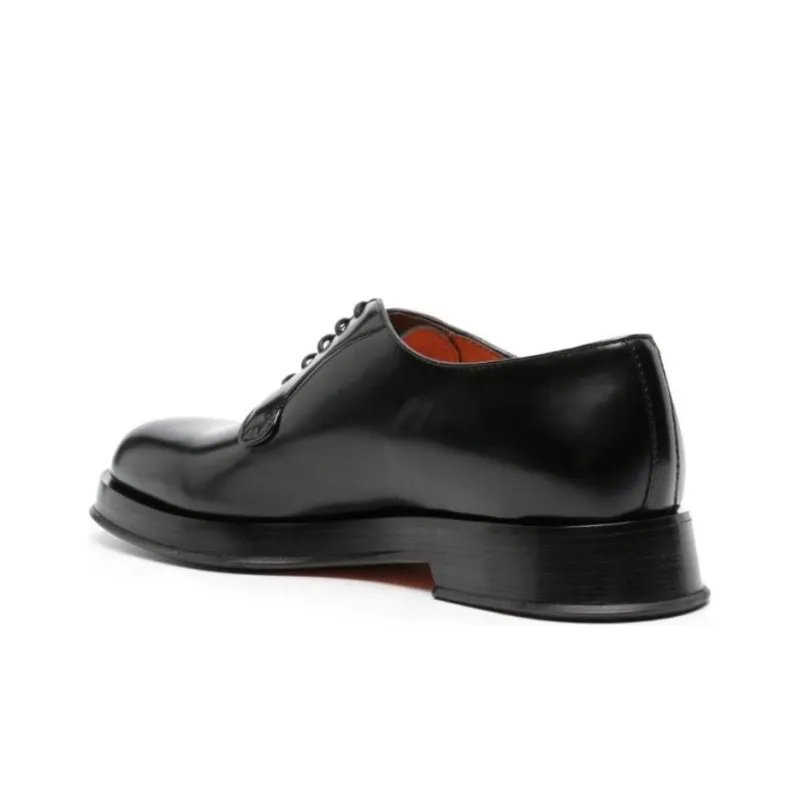 Santoni Block Heel Lace Up Derby Shoes-4