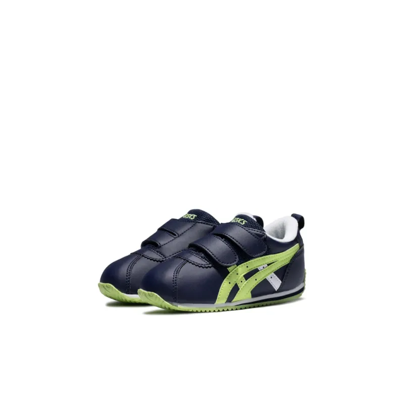 Asics Corsair Mini Baby SL Anti Slip Wear Resistant Low Top Running Shoes Navy Blue Green Infant And Toddler-2