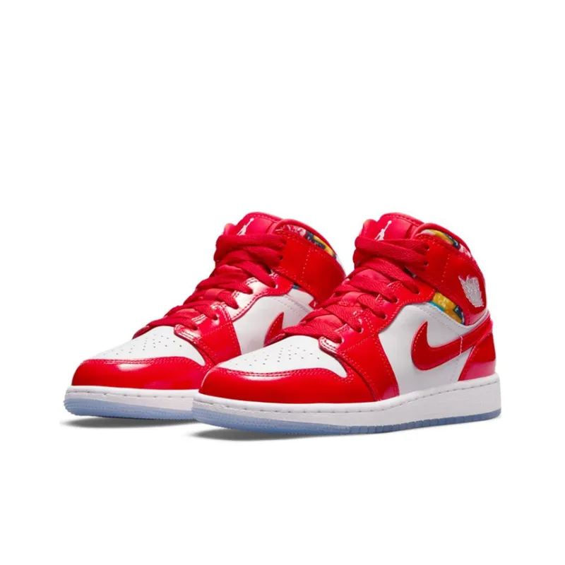 Jordan 1 Mid Barcelona Sweater Red Patent GS-2