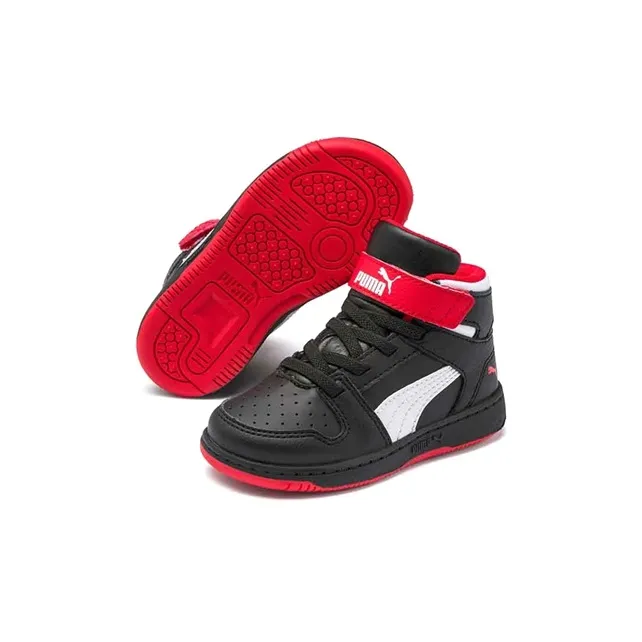 Puma Rebound LayUp Little Kid 'Black High Risk Red'-2