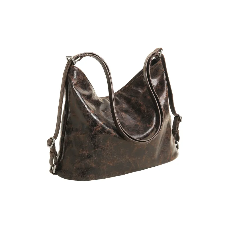 TOUTOU PU Shoulder Bag Large Size Women's Chocolate Umber-3