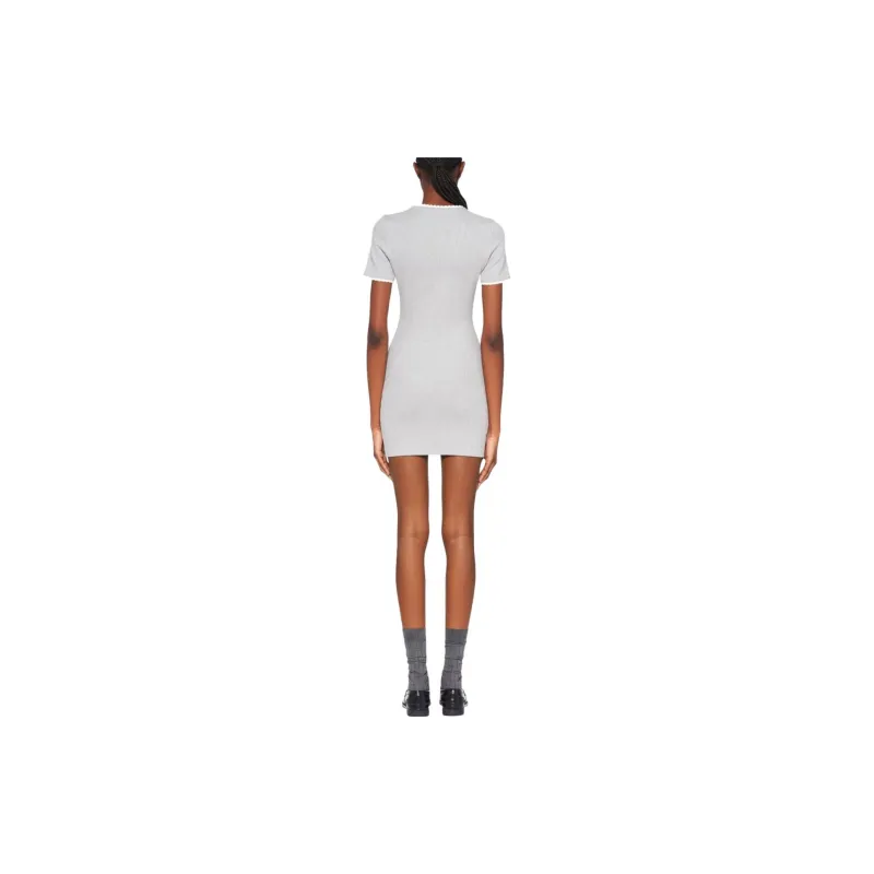 MIU MIU Logo patch Scallop trim Minidress-2