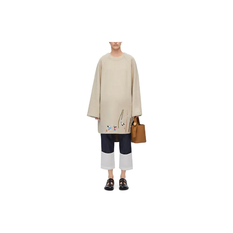 LOEWE Long Sleeved Dress Women's Light Gray-1