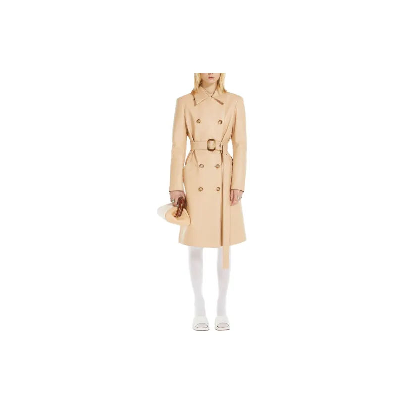 SportMax Leather Trench Coat-2