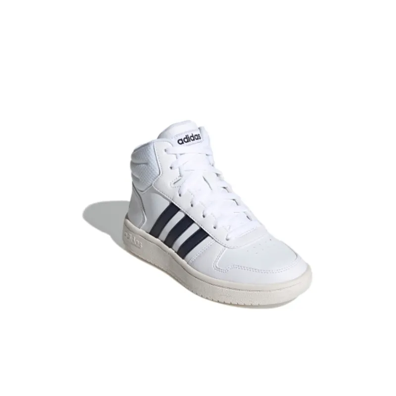 Adidas Neo Hoops 2.0 K Wear Resistant Mid Top Kids' Skateboarding Shoes White Black Kids'-2