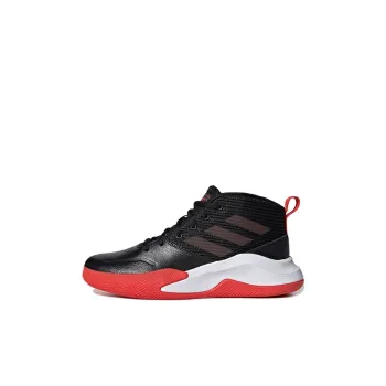 Adidas OwnTheGame Me Mid Top Basketball Shoes Black Red Kids'