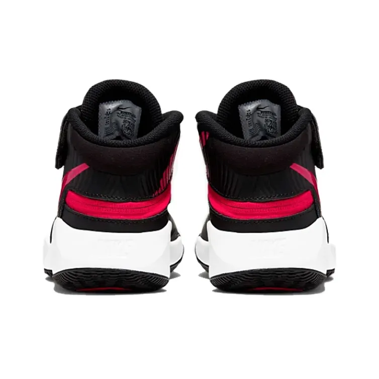 Nike Team Hustle D 9 FlyEase Mid Top Basketball Shoes Black Red Teenagers-3