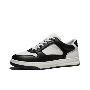 Hautton Jeans Low Top Skateboard Shoes Men's Black White