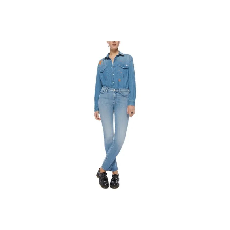 MOTHER Denim Jackets Women's Blue-1
