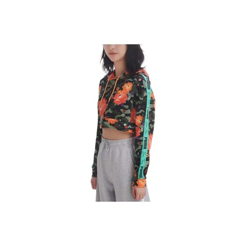 PUMA Sweatshirts Women's Green Camouflage-4